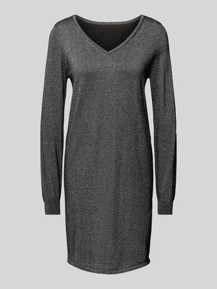 VERO MODA Strickkleid mit Effektgarn Modell 'HAPPYSHINE' Metallic Black 2