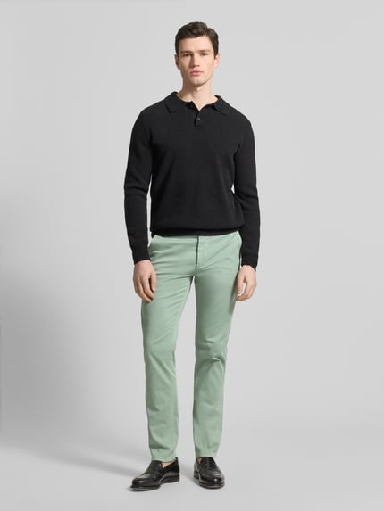 BOSS Orange Chinos o kroju slim fit z mieszanki bawełny Zielony 1