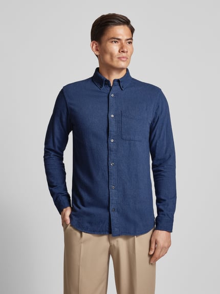 JACK & JONES Premium Freizeithemd mit Button-Down-Kragen Modell 'BROOK' Ocean 4