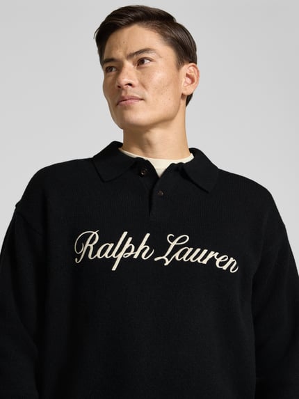 Polo Ralph Lauren Regular fit sweatshirt van mix van wol en alpaca Zwart - 3