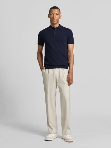 Selected regular fit poloshirt van puur katoen model 'BERG' Blauw gemêleerd - 1