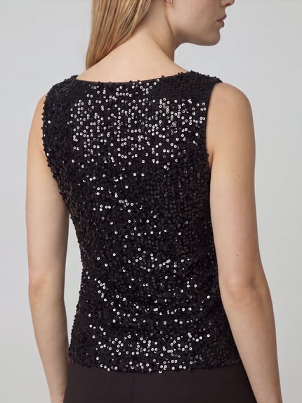 PIECES Blusentop mit Paillettenbesatz Black 3
