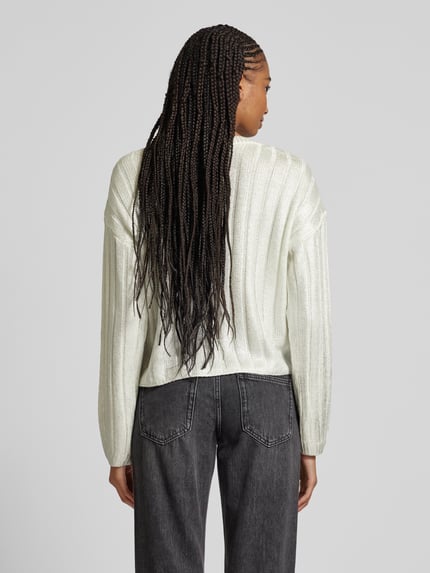 ONLY Strickpullover mit Rundhalsausschnitt Modell 'KAMA' Silber 5