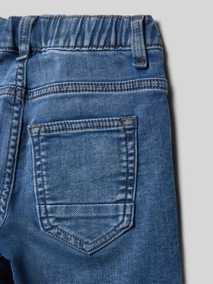 Productfoto, Straight Fit Jeans uit katoenmix van s.Oliver RED LABEL in gemêleerde look met 5-pocketmodel, elastische verstelbare boord en denim verwerking.