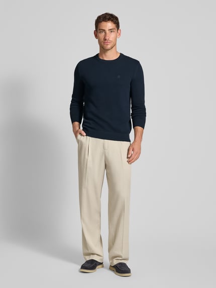 Marc O'Polo Sweter z dzianiny o kroju regular fit z czystej bawełny Granatowy 1