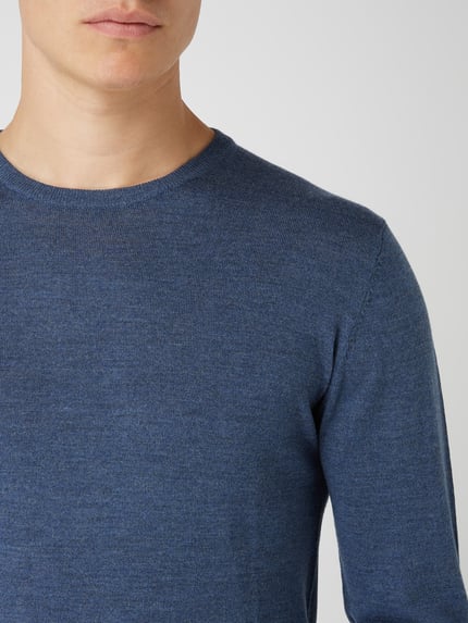 Matinique Strickpullover aus Schurwolle Modell 'Margrate Merino' Hellblau 3