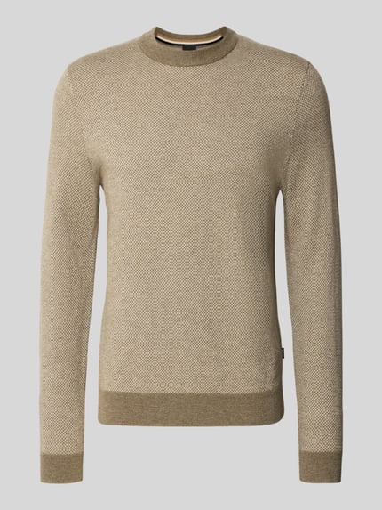 BOSS Regular Fit Strickpullover aus Baumwoll-Schurwoll-Mix Modell 'HESTRO' Schlamm 2