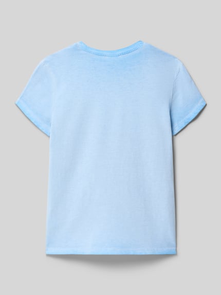 Produktfoto, Regular Fit T-Shirt aus reiner Baumwolle von s.Oliver RED LABEL für kinder in Hellblau mit kurzer Ärmel und glatter Oberfläche.