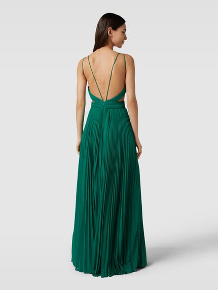 LUXUAR FASHION Abendkleid mit Plisseefalten Gruen 5