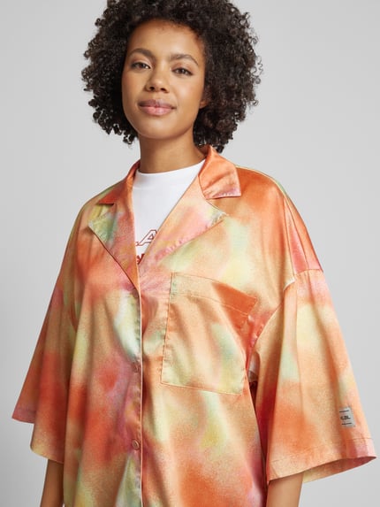 Karo Kauer Bluse mit Brusttasche Rosa 3