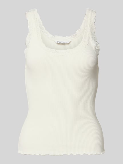 ONLY Slim Fit Top aus Baumwoll-Mix Modell 'SARAH SHARAI' Offwhite 2