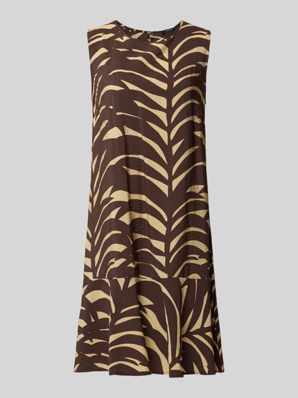 Produktfoto, Knielanges Kleid aus Viskose-Mix Modell 'Wenola' von OPUS in Braun mit floralem Allover-Print, Relaxed-Fit, Ärmelloses-Design