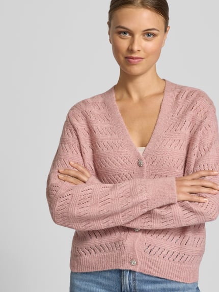 MORE & MORE Regular Fit Strickjacke mit Woll-Alpaka-Anteil Rose 3
