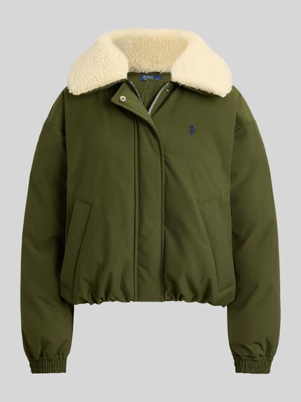 Polo Ralph Lauren kardigan rozpinany o kroju regular fit z kołnierzem typu teddy Oliwkowy 2
