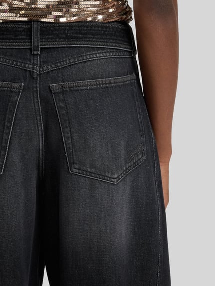 BOSS Orange Wide Leg Jeans aus reiner Baumwolle Black 3