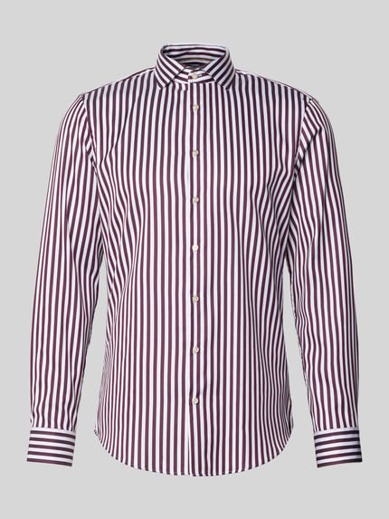 Jake*s Slim Fit Business Hemd aus Baumwolle mit Haifischkragen Bordeaux 2