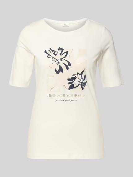 s.Oliver RED LABEL Regular Fit T-Shirt aus Baumwoll-Mix Weiss 2