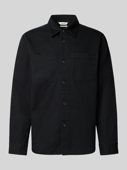 Selected Kurtka koszulowa o kroju regular fit z czystej bawełny model ‘TRAVIS’ Czarny 2