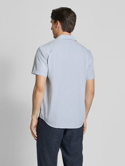 Tom Tailor Denim Relaxed Fit Freizeithemd aus reiner Baumwolle Hellblau Melange 5