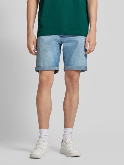 JACK & JONES Szorty jeansowe o kroju regular fit z 5 kieszeniami model ‘RICK’ Jeansowy niebieski 4
