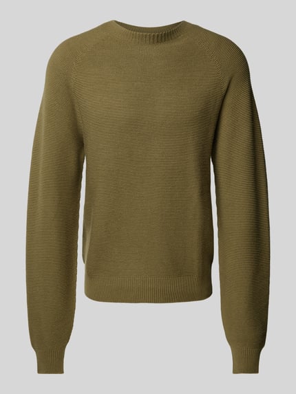 Jake*s Studio Men Sweter z dzianiny z okrągłym dekoltem Oliwkowy 2