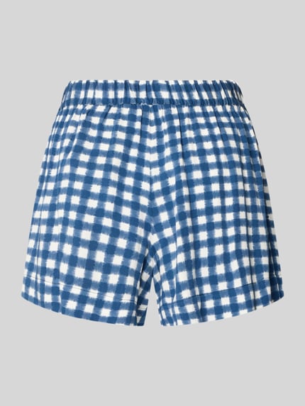 Productfoto, Comfort Fit Pyjama Shorts uit pure viscose van Pyjama Shorts, blauw-wit geruit, unicolor look, elastische tailleband, zijzakken, popeline materiaal