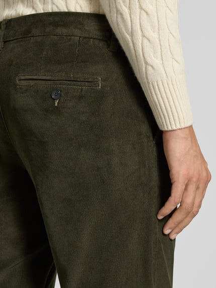 Selected Regular fit broek met bandplooi Olijfgroen - 3