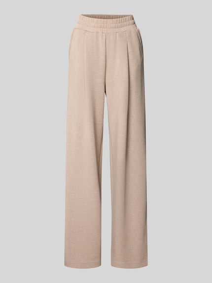 Produktfoto, Sweatpants mit weitem Bein und Eingrifftaschen von VARLEY, Viskose-Mix mit Stretch-Anteil, beiger Farbton, weiche Textur