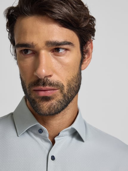 OLYMP No. Six Super Slim fit zakelijk overhemd van katoenmix Zilver - 3