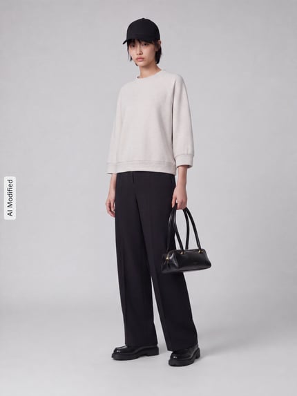s.Oliver RED LABEL Relaxed Fit Sweatshirt aus Baumwoll-Mix Offwhite 1