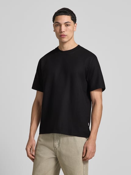 JACK & JONES t-shirt ze stójką model 'AUSTIN' BLACK 4