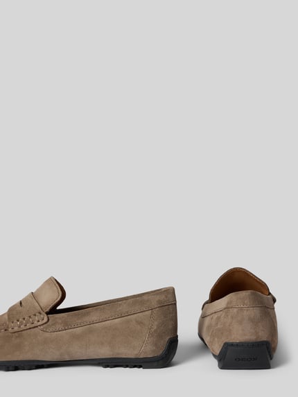 Productfoto, Loafers uit leer model 'KOSMOPOLIS RIP' van Geox in taupe, comfortmodel, geprofileerde zool, hakhoogte maat 44: 3 cm, schachthoogte: 6 cm, schachtbreedte: 5 cm
