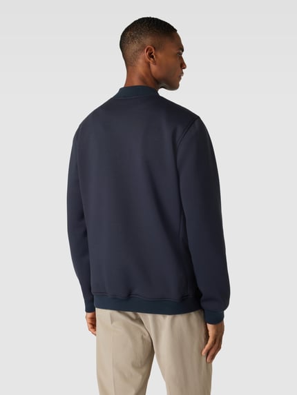 Fynch-Hatton Collegejack met labelpatch Marineblauw gemêleerd - 5