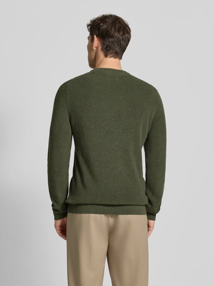MCNEAL Gebreide pullover met ribboorden Kaki gemêleerd - 5