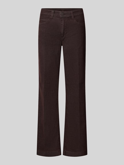 Produktfoto, dunkelbraune Wide Fit Jeans aus Baumwoll-Mix Modell 'DREAM WIDE' von MAC, glatte Oberflächenstruktur, Damen Wide & Loose Fit Jeans von MAC