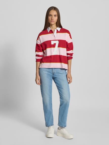 Levi's® Jeansy o kroju straight fit z wpuszczanymi kieszeniami model ‘501 CROP’ Ciemnoniebieski 1