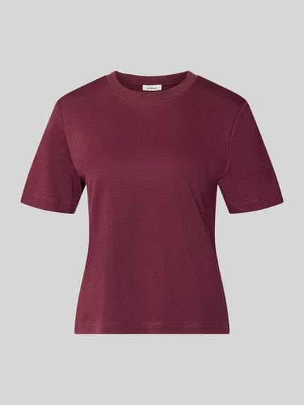 s.Oliver RED LABEL t-shirt o kroju regular fit z czystej bawełny Bordowy melanż 2