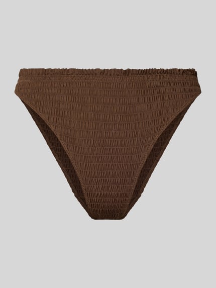 Produktfoto, brauner Bikini Slip mit Strukturmuster und Wellensaum, Regular Fit, Modell 'SKIN LOBSTER' von Neo Noir, Material-Mix mit Stretch-Anteil