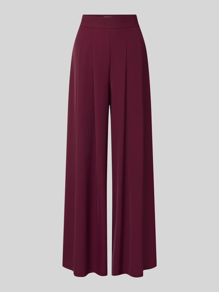 Produktfoto, Wide Leg Stoffhose mit Reißverschlusstaschen von Rinascimento in Dunkelrot, Material-Mix mit Stretch-Anteil, glatte Struktur