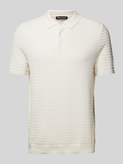 Michael Kors Regular Fit Poloshirt aus Baumwoll-Seiden-Mix Modell 'TUCK STRIPE' Weiss 2