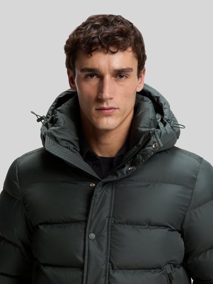 BOSS Orange kurtka pikowana o kroju regular fit z kapturem model 'Omaris' Khaki 3