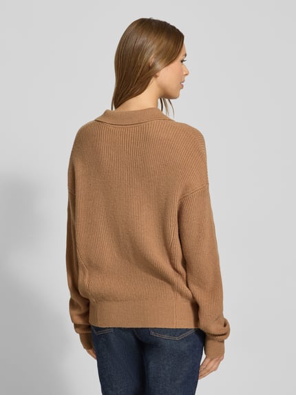 Essentiel Antwerp Loose Fit Strickpullover aus Woll-Mix Modell 'IMETAL' Beige 5