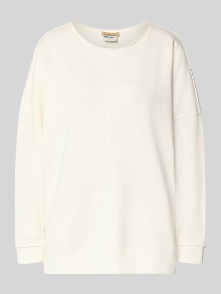 Produktfoto, Oversized Sweatshirt aus Baumwoll-Mix von Smith and Soul in Creme mit Rundhalsausschnitt und elastischen Ärmelabschlüssen.