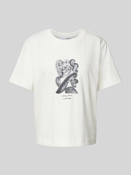 Selected T-shirt z okrągłym dekoltem model ‘ESSENTIAL’ Biały 2