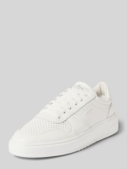 Produktfoto, Sneaker aus echtem Leder mit Logo-Print von Copenhagen, dames sneakers van echt leer, afgeronde pasvorm, logoprint, vetersluiting, licht geprofileerde zool, hakhoogte maat 44: 4 cm, schachthoogte maat 44: 7 cm, schachtbreedte maat 44: 9 cm