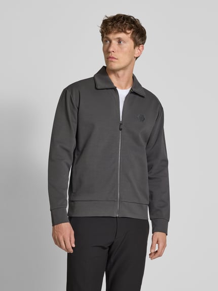 BOSS Green Regular Fit Sweatjacke aus Baumwoll-Mix Modell 'FUTURE' Dunkelgrau 4