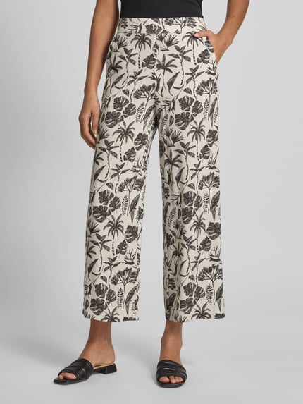 Jake*s Collection Wide leg stoffen broek met steekzakken Beige - 4
