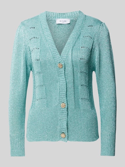Be Pure Dutch Strickjacke aus Viskose-Mix in unifarbenem Design Lind 2