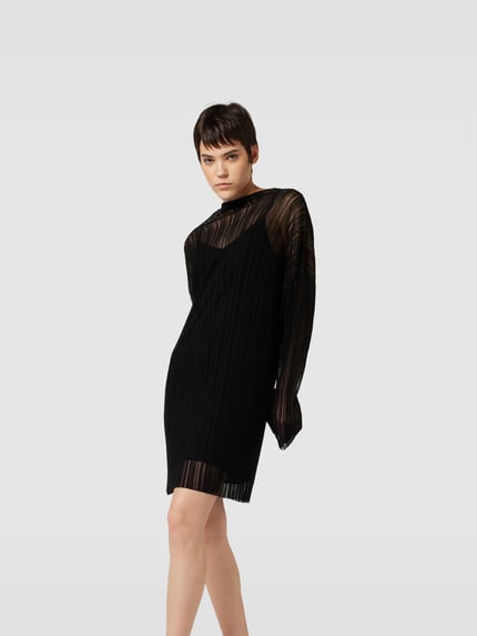 Anine Bing Mini-jurk met semitransparante garnering Zwart - 4