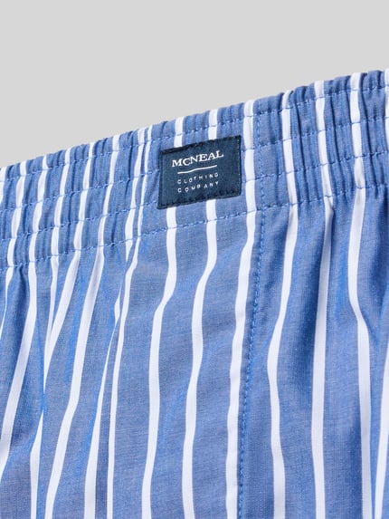 Produktfoto, Boxershorts mit elastischem Bund im 3er-Pack von MCNEAL aus Reine Baumwolle im Regular-Fit mit Label-Detail und blauen weißen Streifen